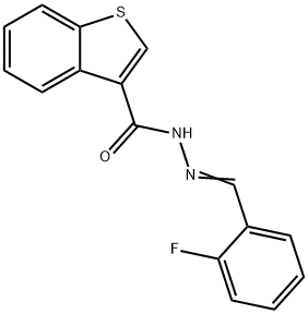 N'-(2-fluorobenzylidene)-1-benzothiophene-3-carbohydrazide 结构式