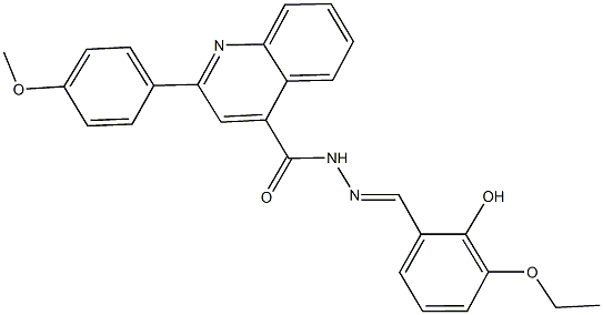 N'-(3-ethoxy-2-hydroxybenzylidene)-2-(4-methoxyphenyl)-4-quinolinecarbohydrazide 结构式