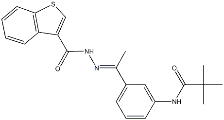 N-{3-[N-(1-benzothien-3-ylcarbonyl)ethanehydrazonoyl]phenyl}-2,2-dimethylpropanamide 结构式