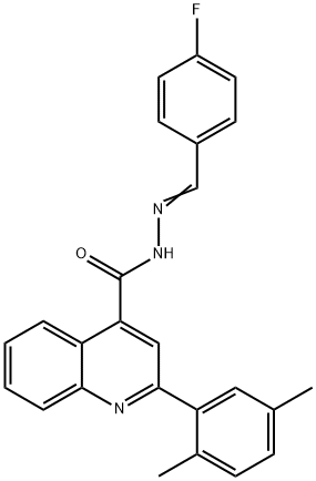 2-(2,5-dimethylphenyl)-N'-(4-fluorobenzylidene)-4-quinolinecarbohydrazide 结构式