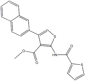 methyl 4-(2-naphthyl)-2-[(2-thienylcarbonyl)amino]-3-thiophenecarboxylate 结构式