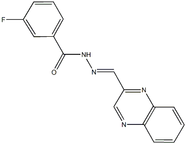 3-fluoro-N'-(2-quinoxalinylmethylene)benzohydrazide 结构式