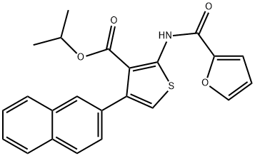 isopropyl 2-(2-furoylamino)-4-(2-naphthyl)-3-thiophenecarboxylate 结构式