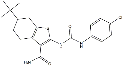 6-tert-butyl-2-{[(4-chloroanilino)carbonyl]amino}-4,5,6,7-tetrahydro-1-benzothiophene-3-carboxamide 结构式