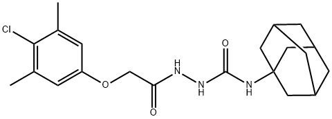 N-(1-adamantyl)-2-[(4-chloro-3,5-dimethylphenoxy)acetyl]hydrazinecarboxamide 结构式