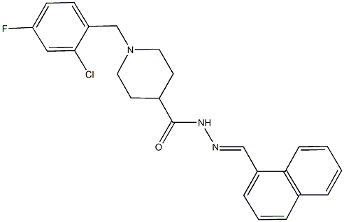 1-(2-chloro-4-fluorobenzyl)-N'-(1-naphthylmethylene)-4-piperidinecarbohydrazide 结构式