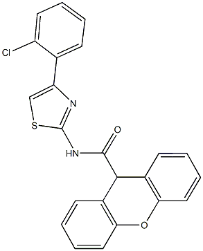 N-[4-(2-chlorophenyl)-1,3-thiazol-2-yl]-9H-xanthene-9-carboxamide 结构式