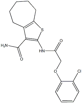 2-{[(2-chlorophenoxy)acetyl]amino}-5,6,7,8-tetrahydro-4H-cyclohepta[b]thiophene-3-carboxamide 结构式