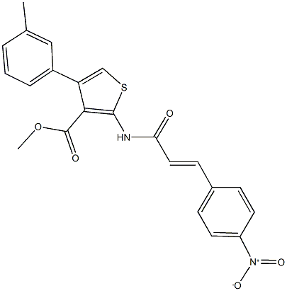 methyl 2-[(3-{4-nitrophenyl}acryloyl)amino]-4-(3-methylphenyl)-3-thiophenecarboxylate 结构式