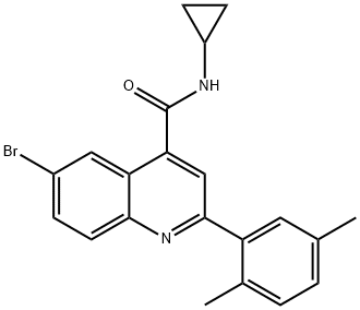 6-bromo-N-cyclopropyl-2-(2,5-dimethylphenyl)-4-quinolinecarboxamide 结构式