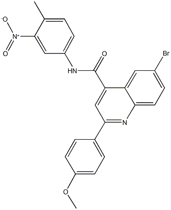 6-bromo-N-{3-nitro-4-methylphenyl}-2-(4-methoxyphenyl)-4-quinolinecarboxamide 结构式