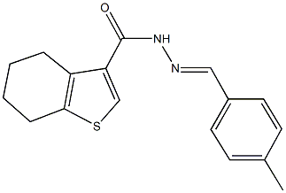 N'-(4-methylbenzylidene)-4,5,6,7-tetrahydro-1-benzothiophene-3-carbohydrazide 结构式