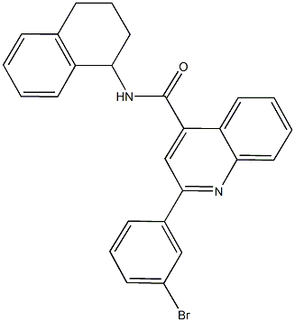 2-(3-bromophenyl)-N-(1,2,3,4-tetrahydro-1-naphthalenyl)-4-quinolinecarboxamide 结构式