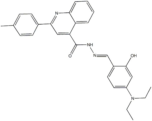 N'-[4-(diethylamino)-2-hydroxybenzylidene]-2-(4-methylphenyl)-4-quinolinecarbohydrazide 结构式