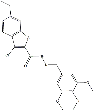 3-chloro-6-ethyl-N'-(3,4,5-trimethoxybenzylidene)-1-benzothiophene-2-carbohydrazide 结构式