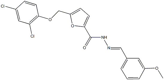 5-[(2,4-dichlorophenoxy)methyl]-N'-(3-methoxybenzylidene)-2-furohydrazide 结构式