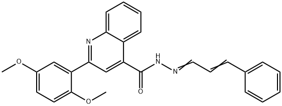 2-(2,5-dimethoxyphenyl)-N'-(3-phenyl-2-propenylidene)-4-quinolinecarbohydrazide 结构式