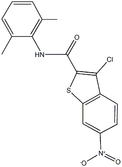 3-chloro-N-(2,6-dimethylphenyl)-6-nitro-1-benzothiophene-2-carboxamide 结构式