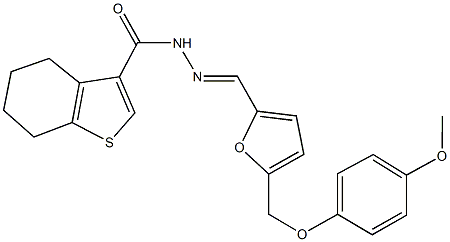 N'-({5-[(4-methoxyphenoxy)methyl]-2-furyl}methylene)-4,5,6,7-tetrahydro-1-benzothiophene-3-carbohydrazide 结构式