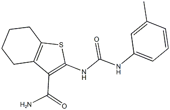 2-[(3-toluidinocarbonyl)amino]-4,5,6,7-tetrahydro-1-benzothiophene-3-carboxamide 结构式