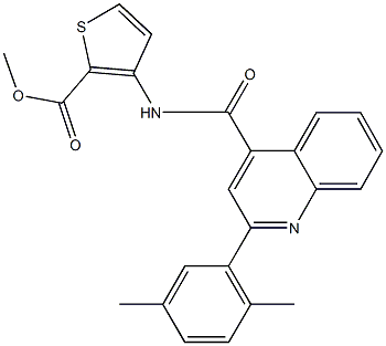 methyl 3-({[2-(2,5-dimethylphenyl)-4-quinolinyl]carbonyl}amino)-2-thiophenecarboxylate 结构式