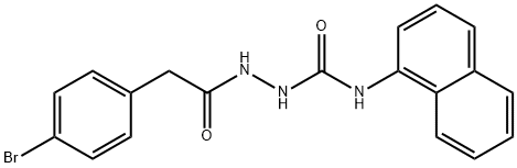 2-[(4-bromophenyl)acetyl]-N-(1-naphthyl)hydrazinecarboxamide 结构式