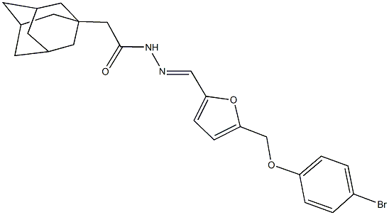 2-(1-adamantyl)-N'-({5-[(4-bromophenoxy)methyl]-2-furyl}methylene)acetohydrazide 结构式