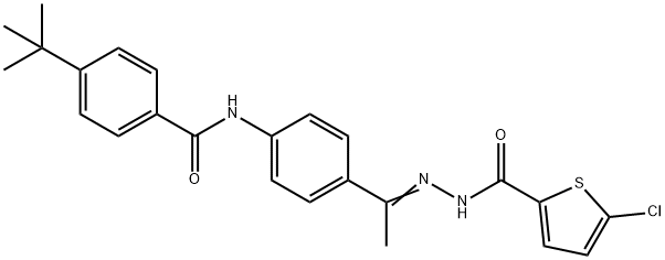 4-tert-butyl-N-(4-{N-[(5-chloro-2-thienyl)carbonyl]ethanehydrazonoyl}phenyl)benzamide 结构式