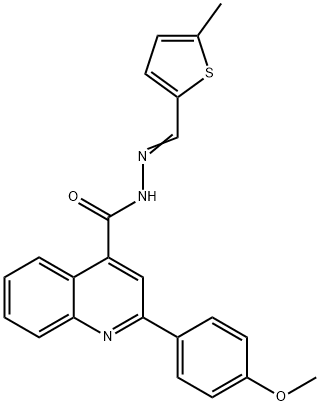 2-(4-methoxyphenyl)-N'-[(5-methyl-2-thienyl)methylene]-4-quinolinecarbohydrazide 结构式