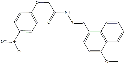 2-{4-nitrophenoxy}-N'-[(4-methoxy-1-naphthyl)methylene]acetohydrazide 结构式