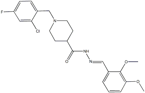 1-(2-chloro-4-fluorobenzyl)-N'-(2,3-dimethoxybenzylidene)-4-piperidinecarbohydrazide 结构式