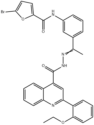 5-bromo-N-[3-(N-{[2-(2-ethoxyphenyl)-4-quinolinyl]carbonyl}ethanehydrazonoyl)phenyl]-2-furamide 结构式