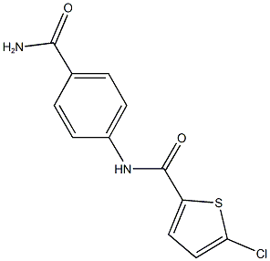 N-[4-(aminocarbonyl)phenyl]-5-chloro-2-thiophenecarboxamide 结构式