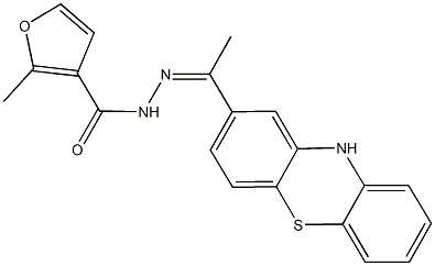 2-methyl-N'-[1-(10H-phenothiazin-2-yl)ethylidene]-3-furohydrazide 结构式