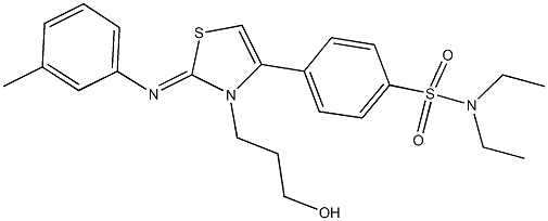 N,N-diethyl-4-{3-(3-hydroxypropyl)-2-[(3-methylphenyl)imino]-2,3-dihydro-1,3-thiazol-4-yl}benzenesulfonamide 结构式