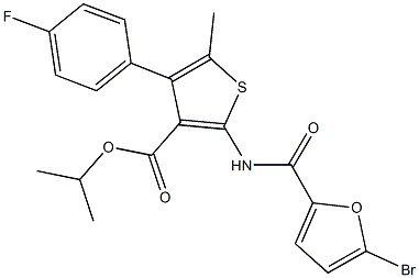 isopropyl 2-[(5-bromo-2-furoyl)amino]-4-(4-fluorophenyl)-5-methyl-3-thiophenecarboxylate 结构式