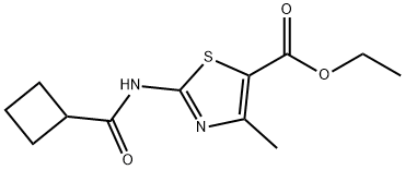 ethyl 2-[(cyclobutylcarbonyl)amino]-4-methyl-1,3-thiazole-5-carboxylate 结构式