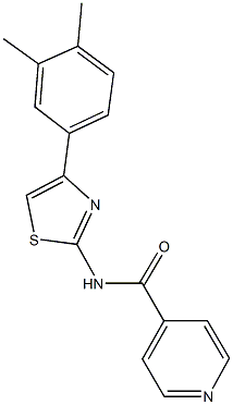 N-[4-(3,4-dimethylphenyl)-1,3-thiazol-2-yl]isonicotinamide 结构式