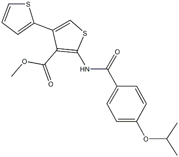 methyl 2-[(4-isopropoxybenzoyl)amino]-4,2'-bithiophene-3-carboxylate 结构式