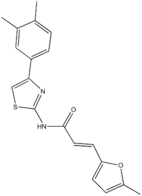 N-[4-(3,4-dimethylphenyl)-1,3-thiazol-2-yl]-3-(5-methyl-2-furyl)acrylamide 结构式