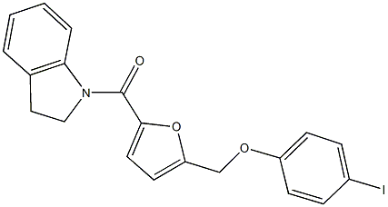 1-{5-[(4-iodophenoxy)methyl]-2-furoyl}indoline 结构式