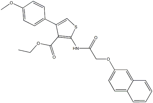 ethyl 4-(4-methoxyphenyl)-2-{[(2-naphthyloxy)acetyl]amino}thiophene-3-carboxylate 结构式