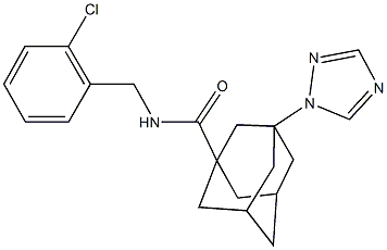 N-(2-chlorobenzyl)-3-(1H-1,2,4-triazol-1-yl)-1-adamantanecarboxamide 结构式