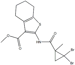 methyl 2-{[(2,2-dibromo-1-methylcyclopropyl)carbonyl]amino}-4,5,6,7-tetrahydro-1-benzothiophene-3-carboxylate 结构式