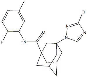 3-(3-chloro-1H-1,2,4-triazol-1-yl)-N-(2-fluoro-5-methylphenyl)-1-adamantanecarboxamide 结构式
