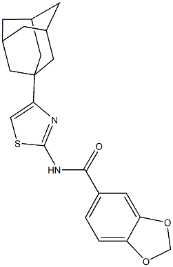 N-[4-(1-adamantyl)-1,3-thiazol-2-yl]-1,3-benzodioxole-5-carboxamide 结构式