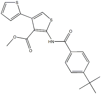 methyl 2-[(4-tert-butylbenzoyl)amino]-4,2'-bithiophene-3-carboxylate 结构式