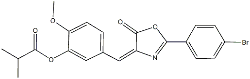 5-[(2-(4-bromophenyl)-5-oxo-1,3-oxazol-4(5H)-ylidene)methyl]-2-methoxyphenyl 2-methylpropanoate 结构式