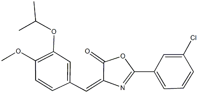 2-(3-chlorophenyl)-4-(3-isopropoxy-4-methoxybenzylidene)-1,3-oxazol-5(4H)-one 结构式