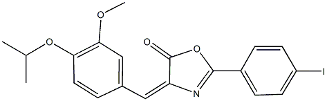 2-(4-iodophenyl)-4-(4-isopropoxy-3-methoxybenzylidene)-1,3-oxazol-5(4H)-one 结构式